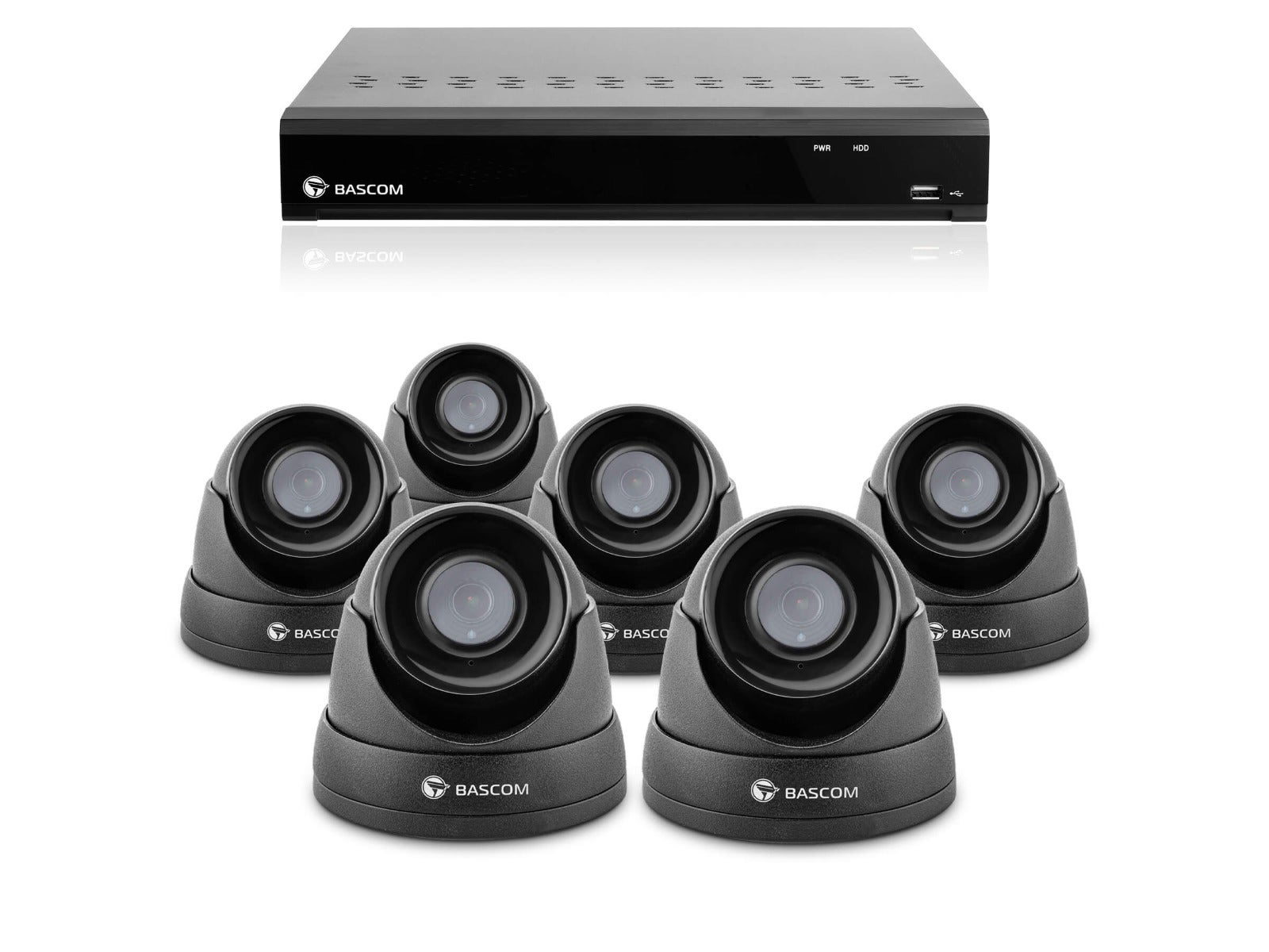 Bekabeld 6-dome-systeem