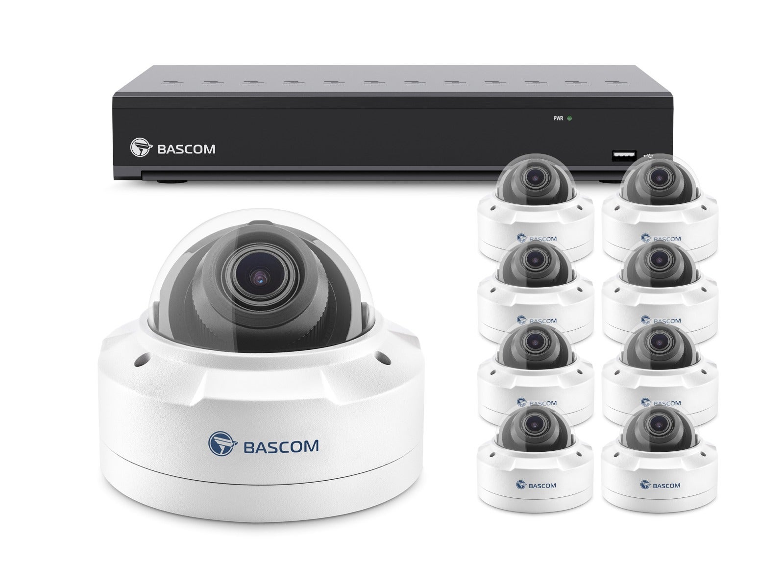 Bekabeld 8-dome-systeem PLUS
